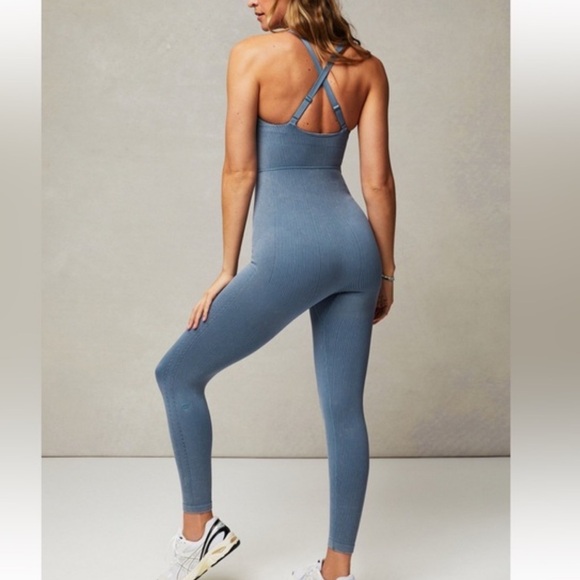 Blue Ribbed Jumpsuit Fabletics - Picture 5 of 5